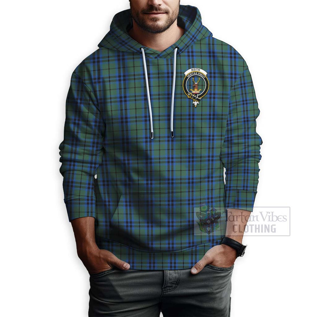 Tartan Vibes Clothing Keith Tartan Hoodie with Family Crest Celtic Skull Style