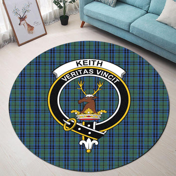 Keith Tartan Round Rug with Family Crest