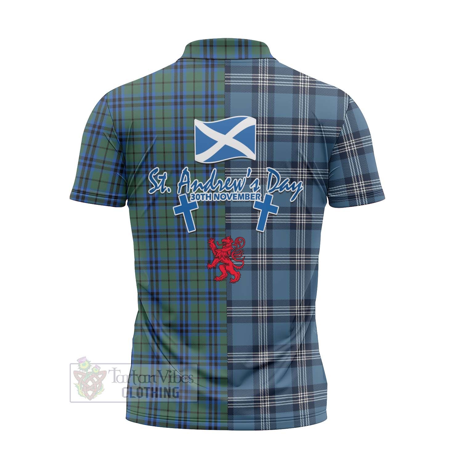 Tartan Vibes Clothing Keith Tartan Zipper Polo Shirt Happy St. Andrew's Day Half Tartan Style