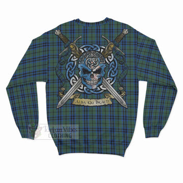 Keith Tartan Sweatshirt with Family Crest Celtic Skull Style