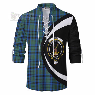 Keith Tartan Ghillie Kilt Shirt with Family Crest Circle Style