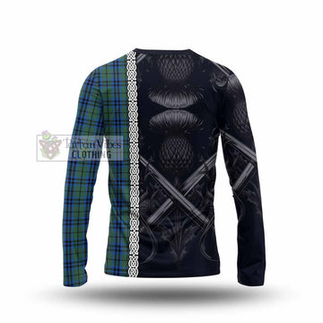 Keith Tartan Long Sleeve T-Shirt with Family Crest Cross Sword Thistle Celtic Vibes