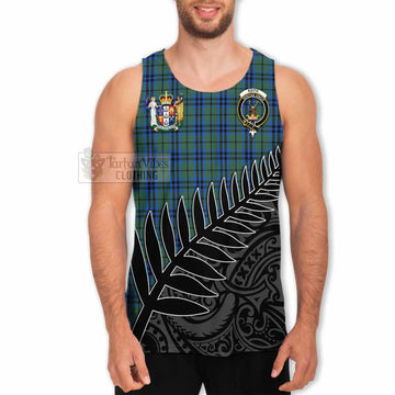 Keith Crest Tartan Men's Tank Top with New Zealand Silver Fern Half Style