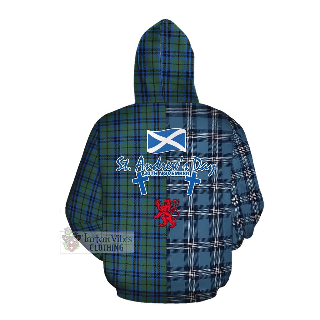 Tartan Vibes Clothing Keith Tartan Cotton Hoodie Happy St. Andrew's Day Half Tartan Style