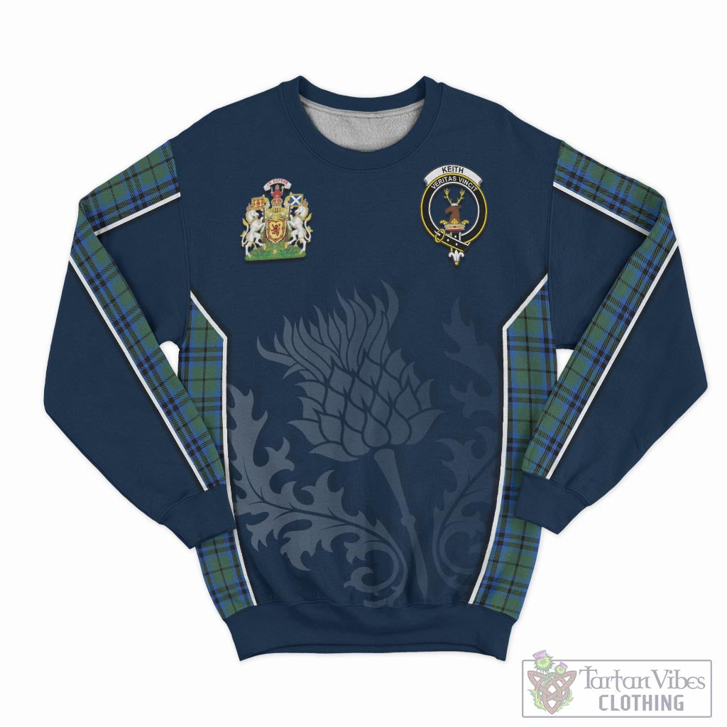 Tartan Vibes Clothing Keith Tartan Sweatshirt with Family Crest and Scottish Thistle Vibes Sport Style