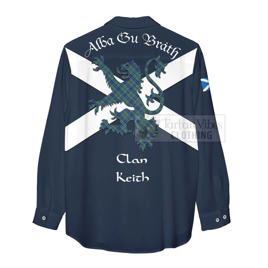 Tartan Vibes Clothing Keith Tartan Lion Rampant Women's Casual Shirt Proudly Display Your Heritage with Alba Gu Brath and Clan Name