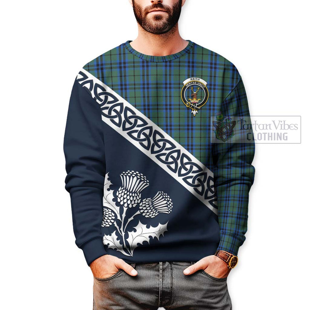 Tartan Vibes Clothing Keith Tartan Sweatshirt Featuring Thistle and Scotland Map