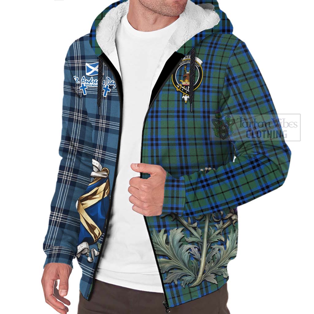 Tartan Vibes Clothing Keith Tartan Sherpa Hoodie Happy St. Andrew's Day Half Tartan Style