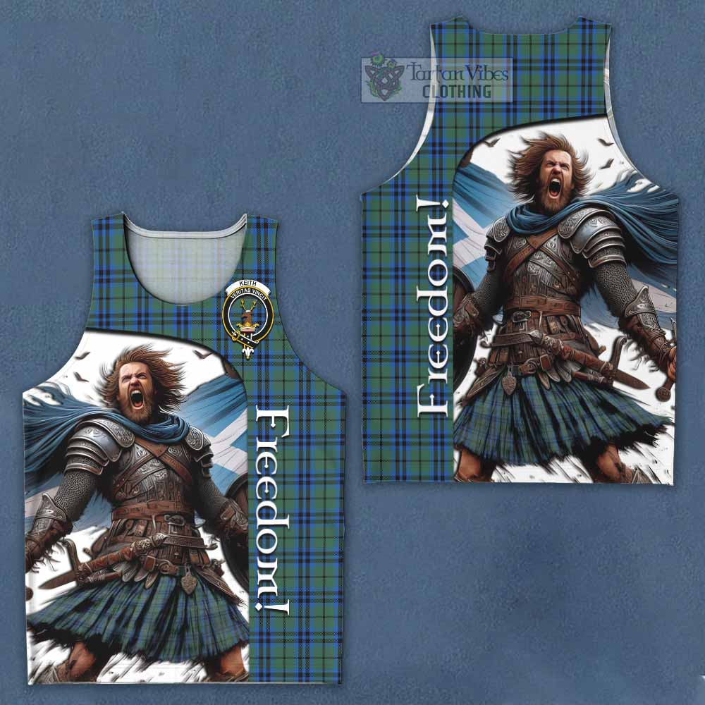 Tartan Vibes Clothing Keith Crest Tartan Men's Tank Top Inspired by the Freedom of Scottish Warrior