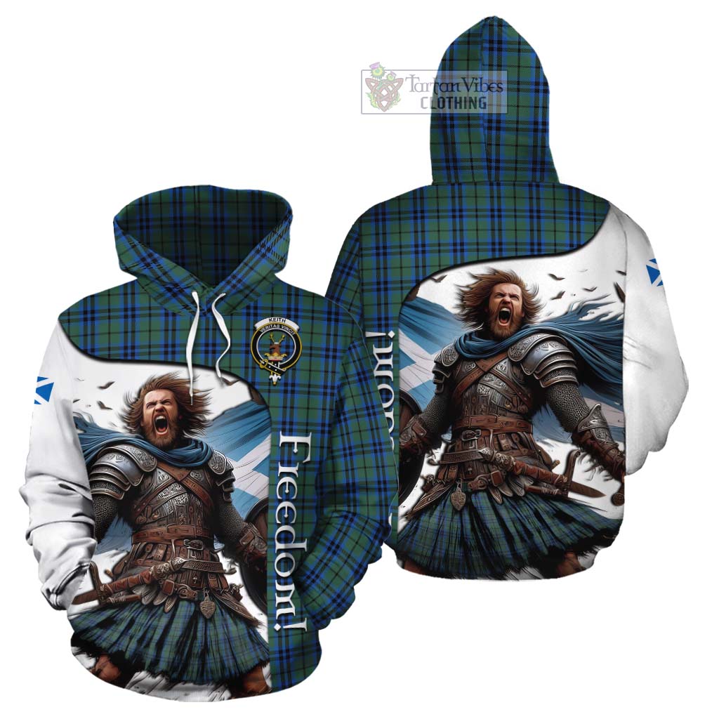 Tartan Vibes Clothing Keith Crest Tartan Cotton Hoodie Inspired by the Freedom of Scottish Warrior