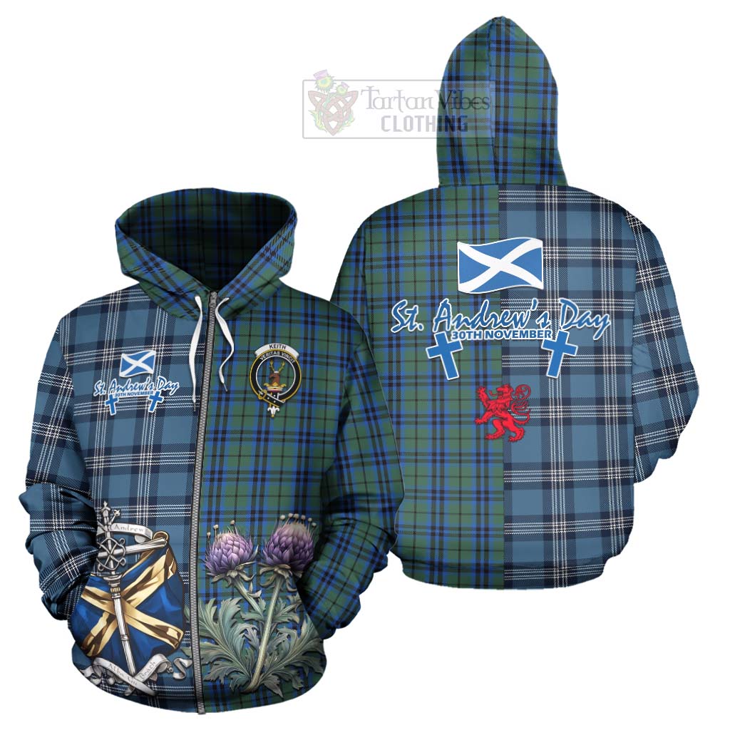 Tartan Vibes Clothing Keith Tartan Hoodie Happy St. Andrew's Day Half Tartan Style