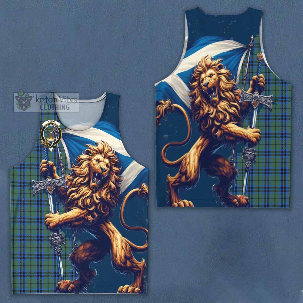 Tartan Vibes Clothing Keith Tartan Family Crest Men's Tank Top with Scottish Majestic Lion