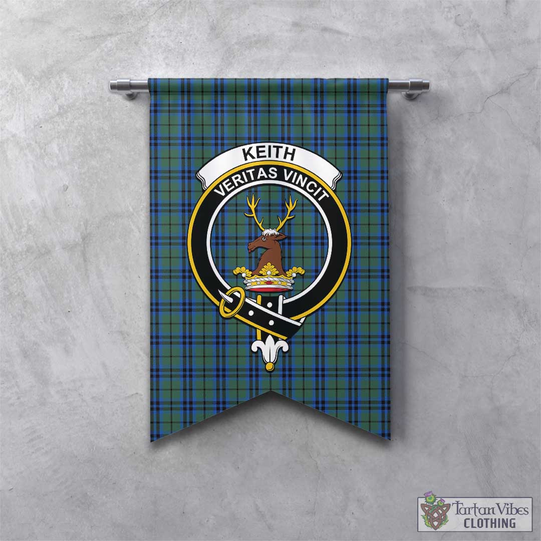 Tartan Vibes Clothing Keith Tartan Gonfalon, Tartan Banner with Family Crest