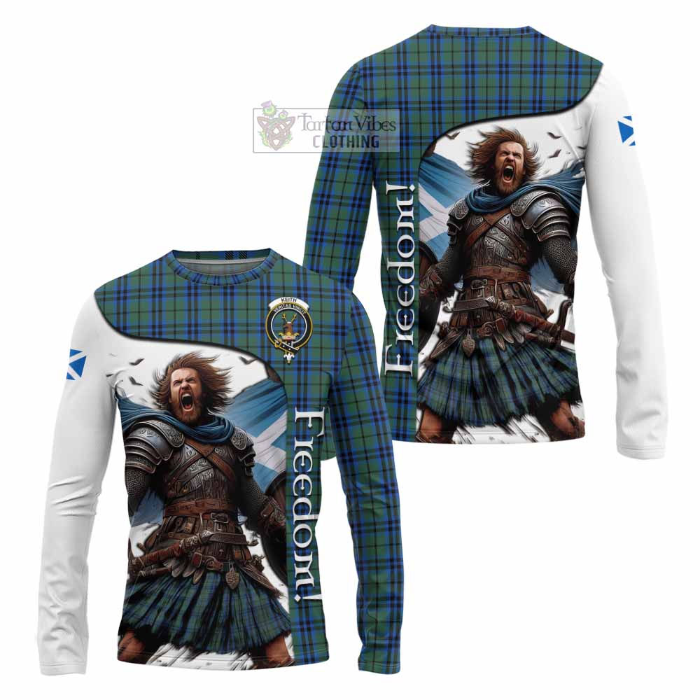 Tartan Vibes Clothing Keith Crest Tartan Long Sleeve T-Shirt Inspired by the Freedom of Scottish Warrior