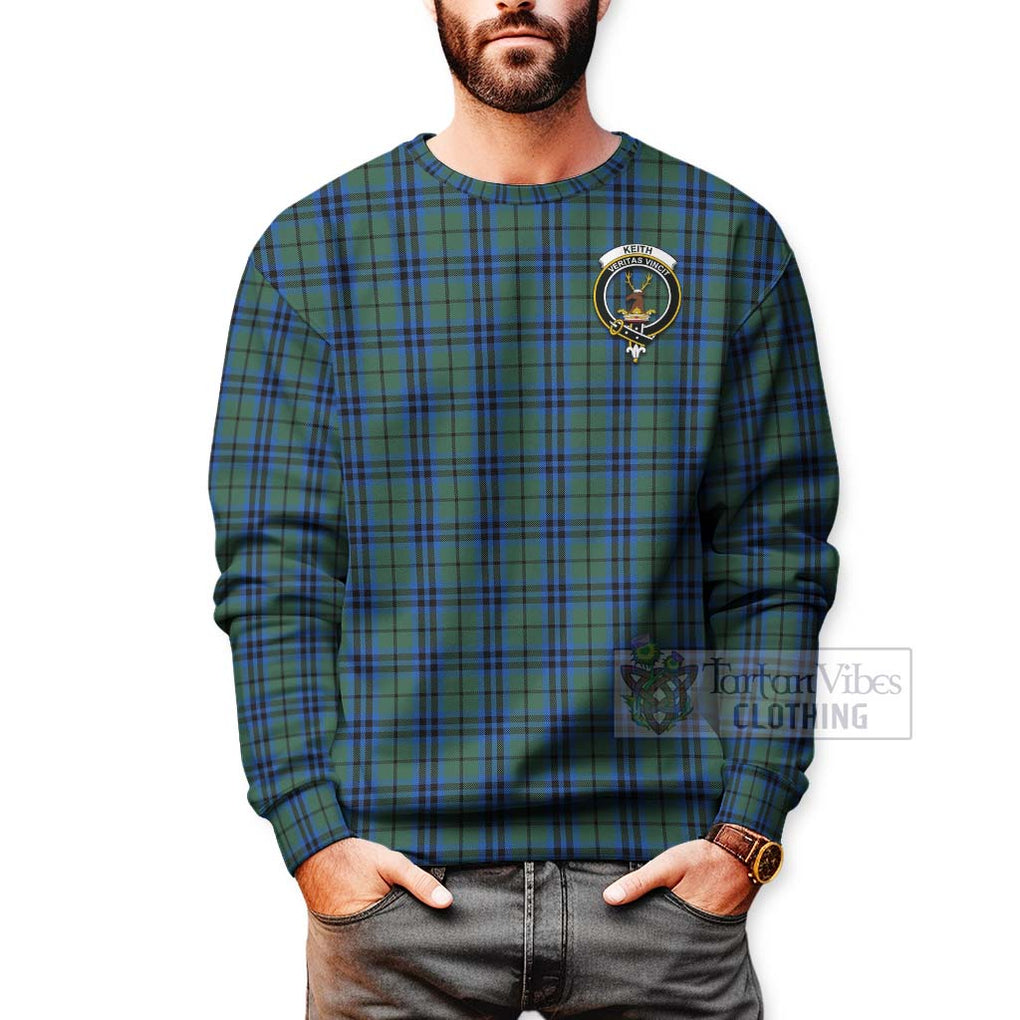 Tartan Vibes Clothing Keith Tartan Sweatshirt with Family Crest Celtic Skull Style