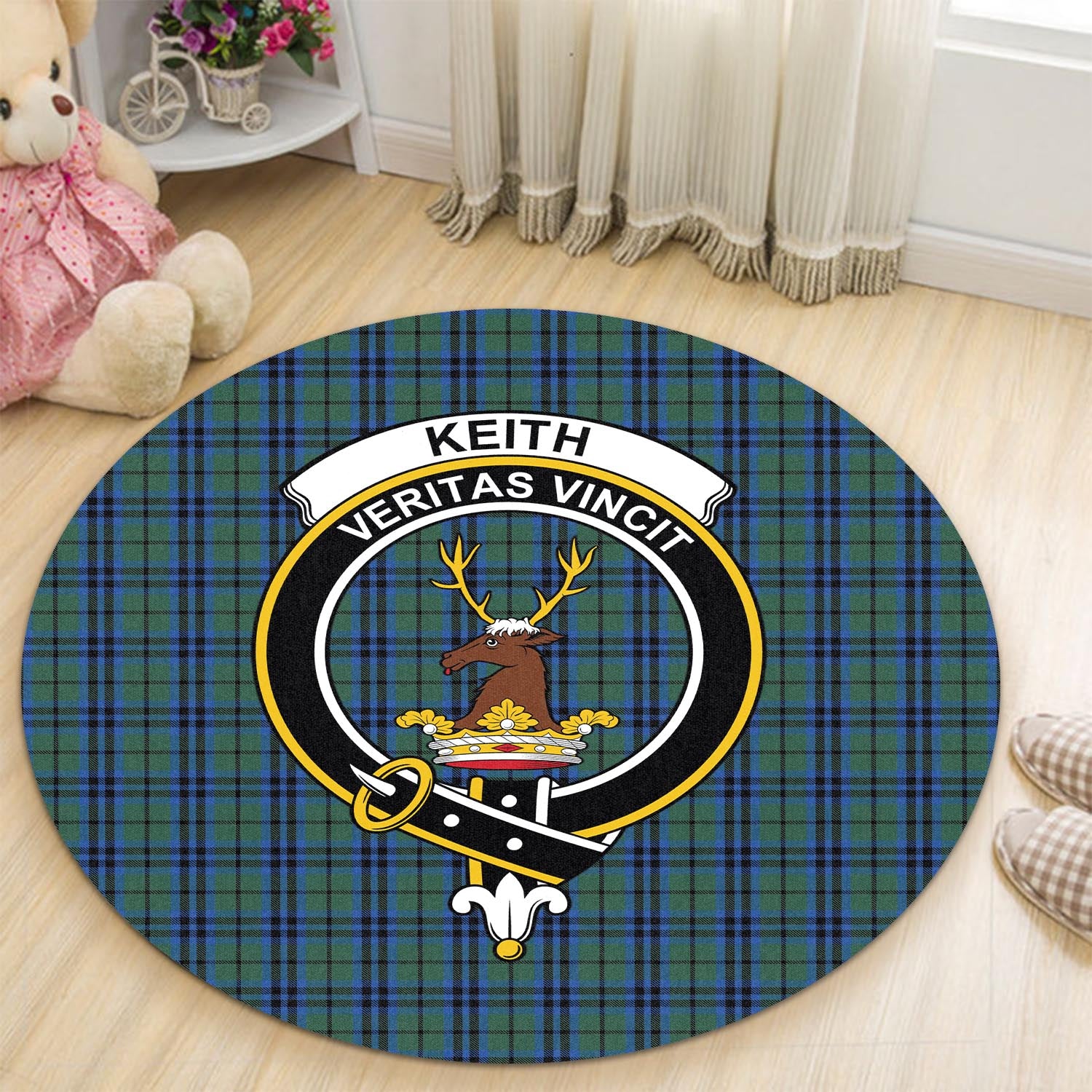 keith-tartan-round-rug-with-family-crest