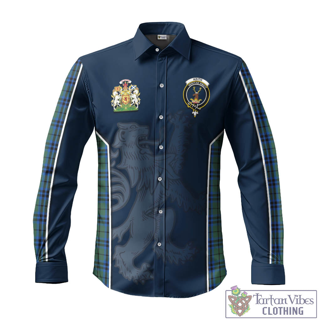 Tartan Vibes Clothing Keith Tartan Long Sleeve Button Up Shirt with Family Crest and Lion Rampant Vibes Sport Style