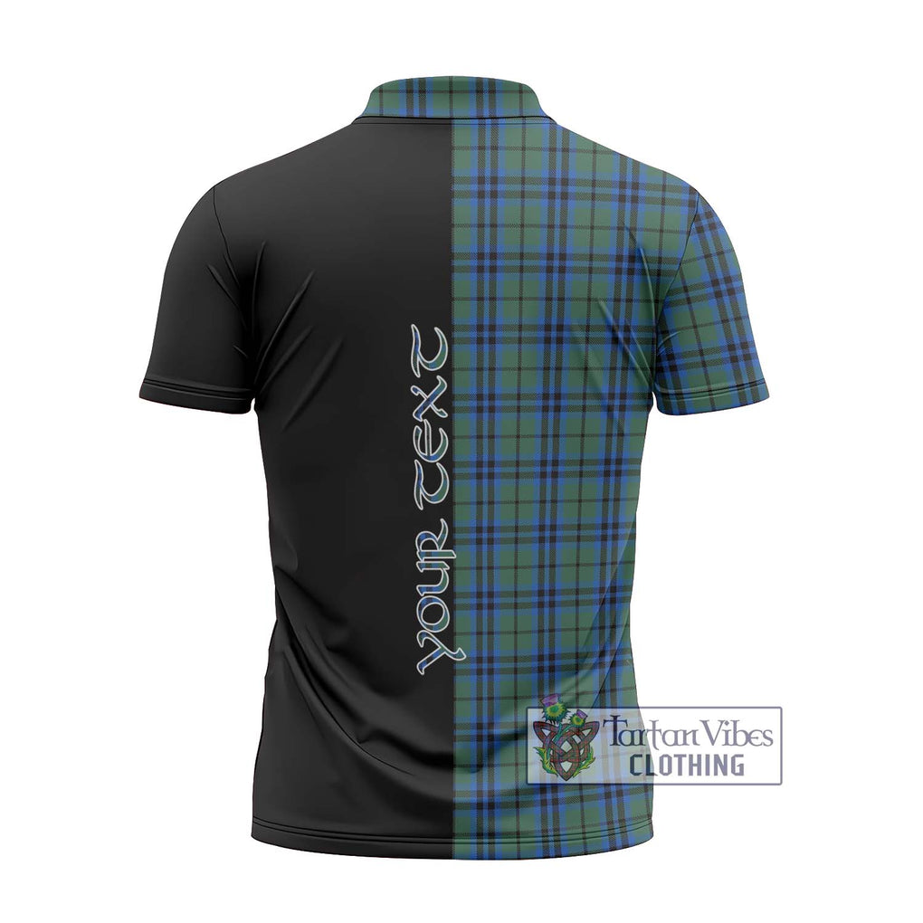 Keith Tartan Zipper Polo Shirt with Family Crest and Half Of Me Style - Tartanvibesclothing Shop