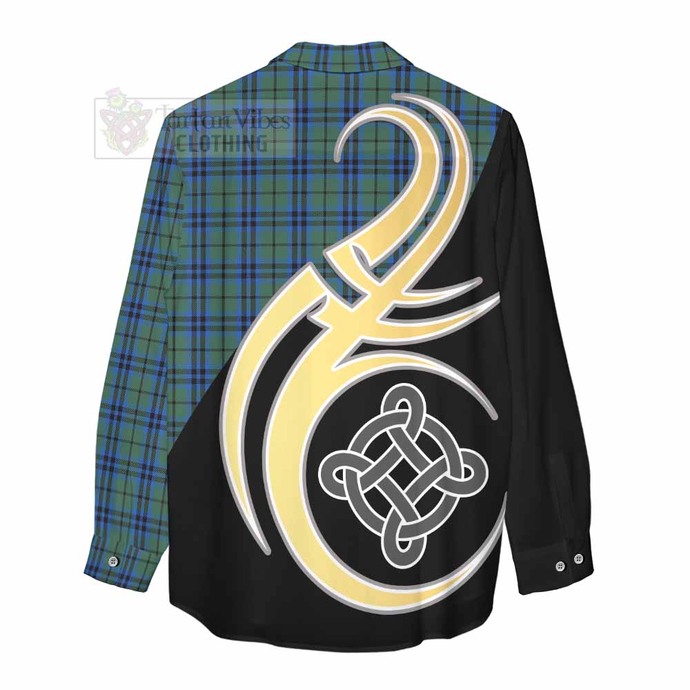 Tartan Vibes Clothing Keith Tartan Women's Casual Shirt with Family Crest and Celtic Symbol Style