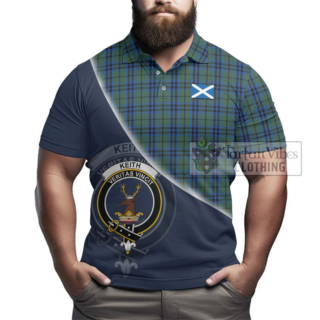 Keith Tartan Polo Shirt with Personalised National Flag and Family Crest Half Style - Tartanvibesclothing Shop