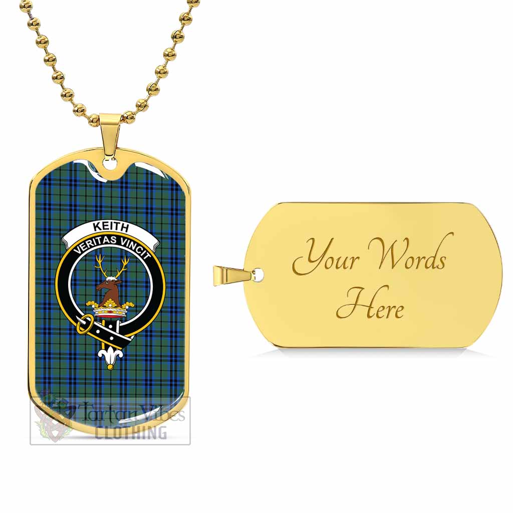 Tartan Vibes Clothing Keith Tartan Dog Tag Necklace with Family Crest