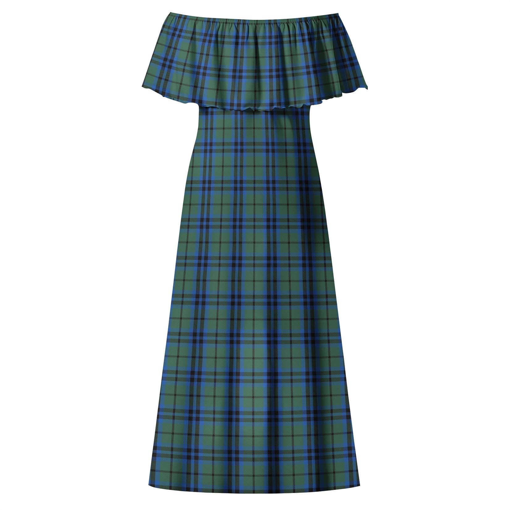 Keith Tartan Off Shoulder Long Dress - Tartanvibesclothing