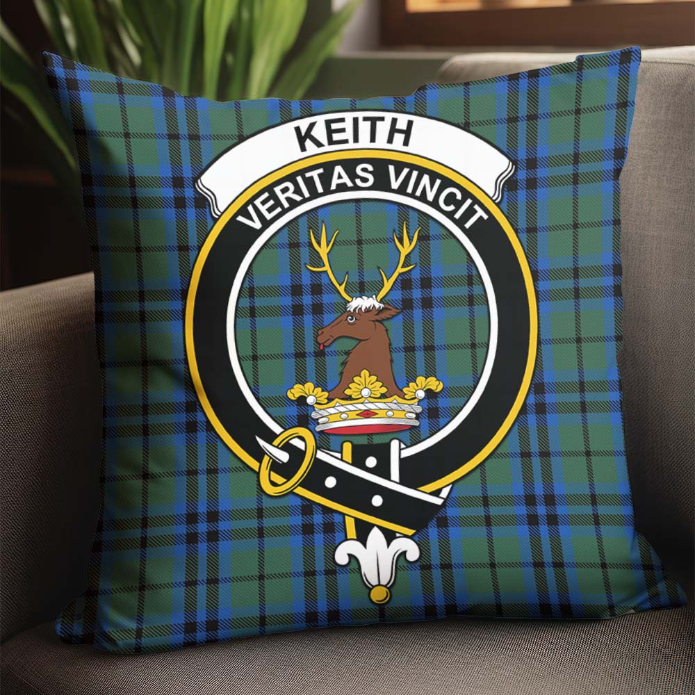 Keith Tartan Pillow Cover with Family Crest - Tartanvibesclothing