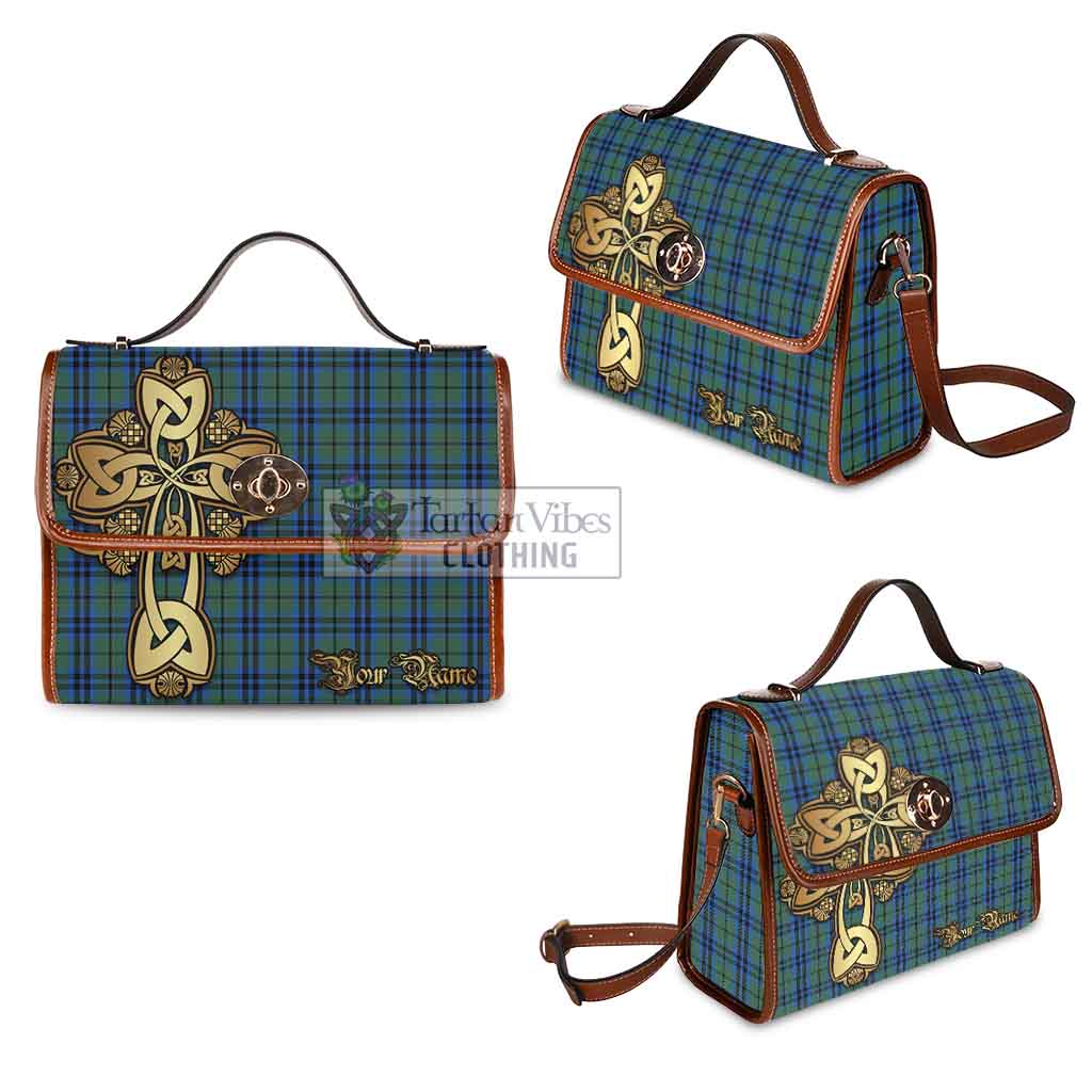 Tartan Vibes Clothing Keith Tartan Waterproof Canvas Bag Golden Thistle Celtic Cross Style