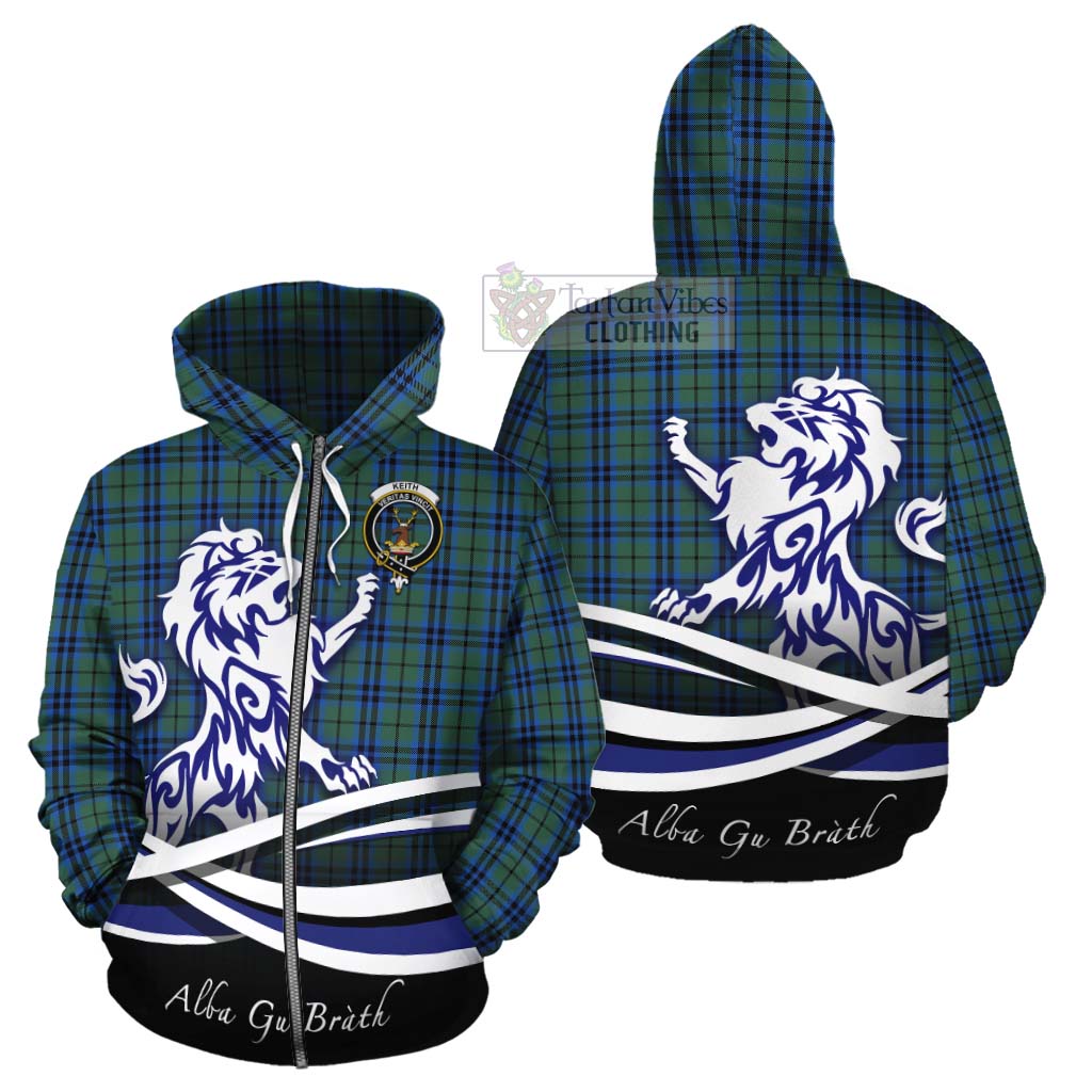 Tartan Vibes Clothing Keith Tartan Cotton Hoodie with Alba Gu Brath Regal Lion Emblem