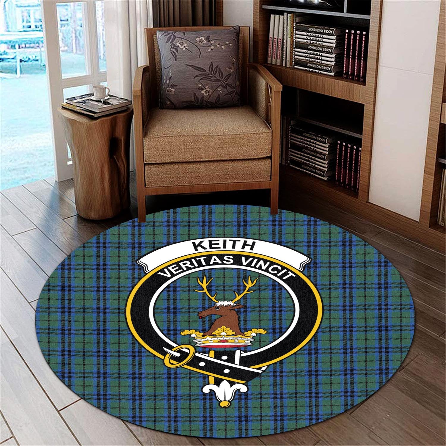 keith-tartan-round-rug-with-family-crest