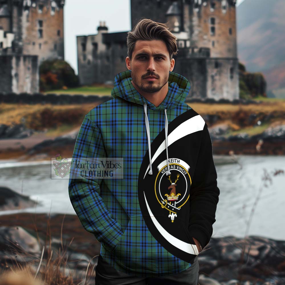 Tartan Vibes Clothing Keith Tartan Cotton Hoodie with Family Crest Circle Style