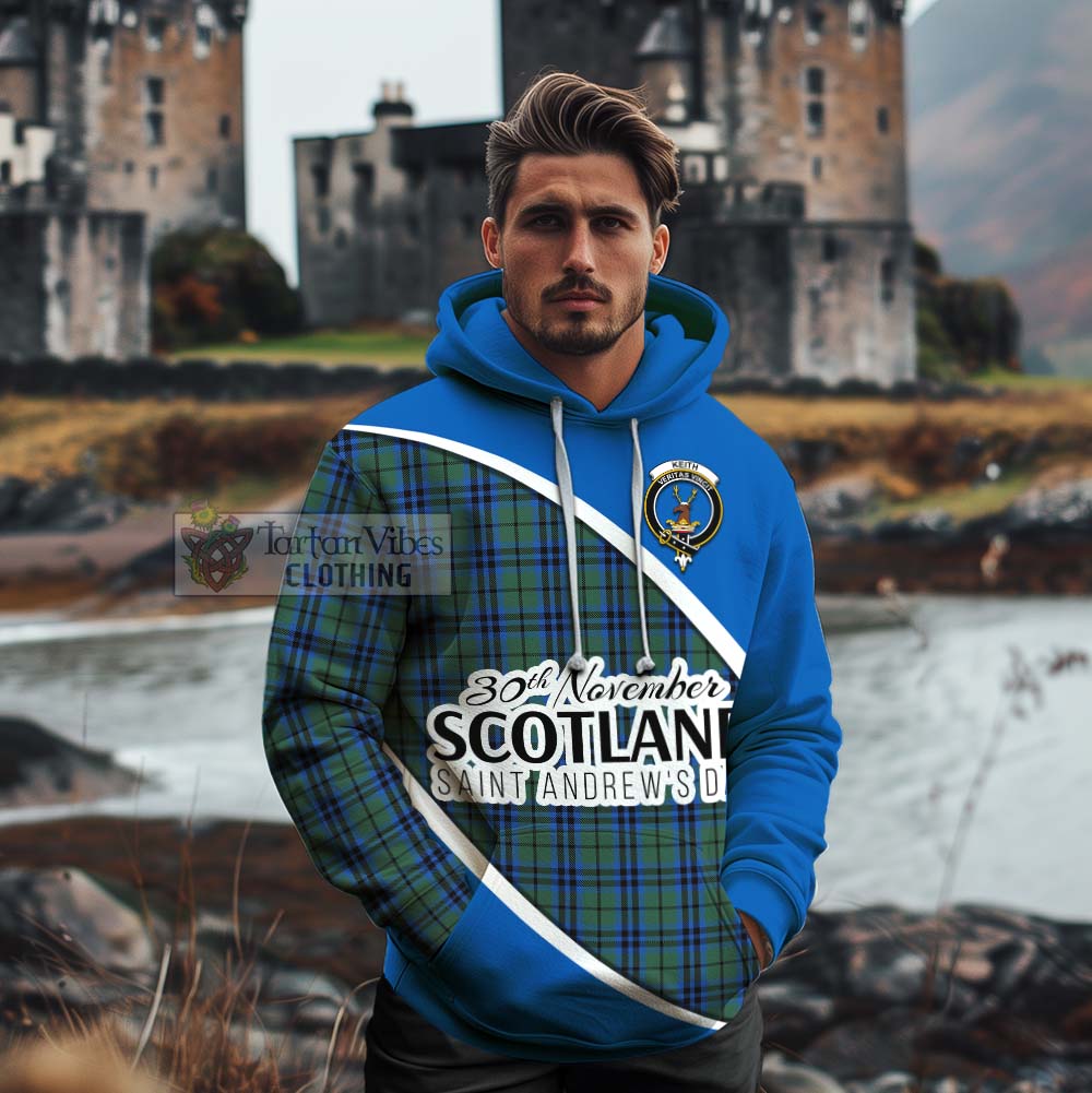 Tartan Vibes Clothing Keith Family Crest Tartan Cotton Hoodie Celebrate Saint Andrew's Day in Style