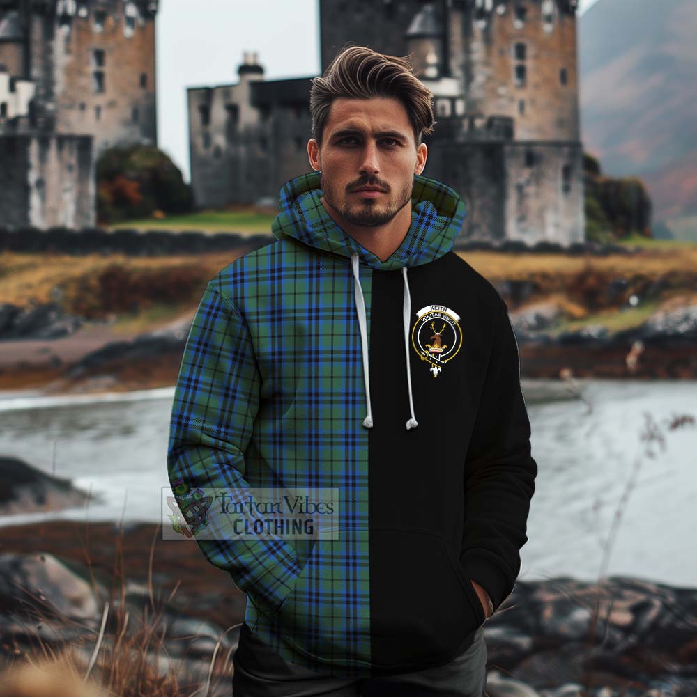 Tartan Vibes Clothing Keith Tartan Cotton Hoodie with Family Crest and Half Of Me Style