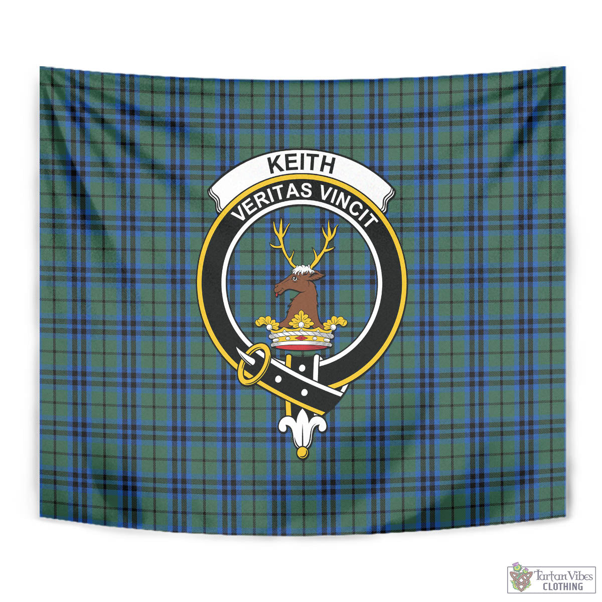 Tartan Vibes Clothing Keith Tartan Tapestry Wall Hanging and Home Decor for Room with Family Crest