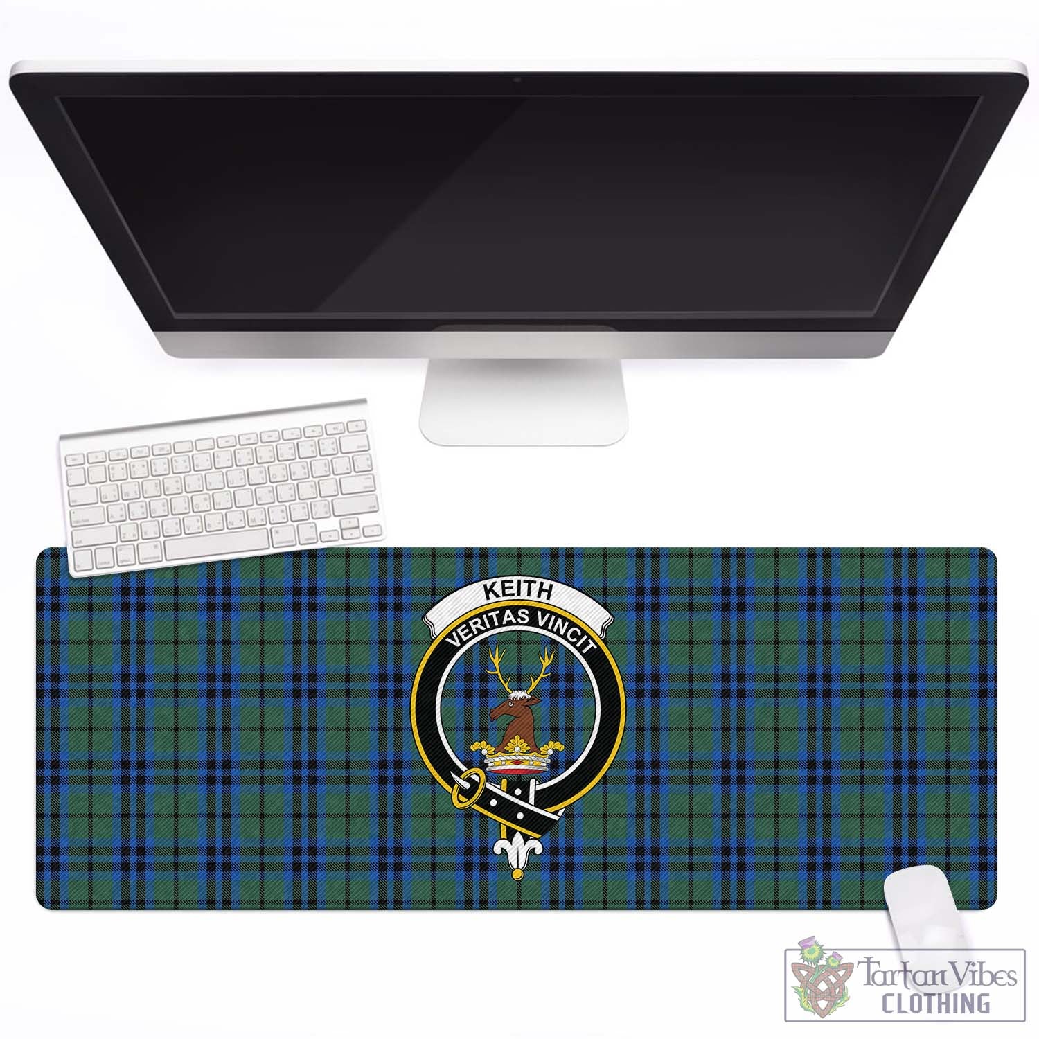 Tartan Vibes Clothing Keith Tartan Mouse Pad with Family Crest