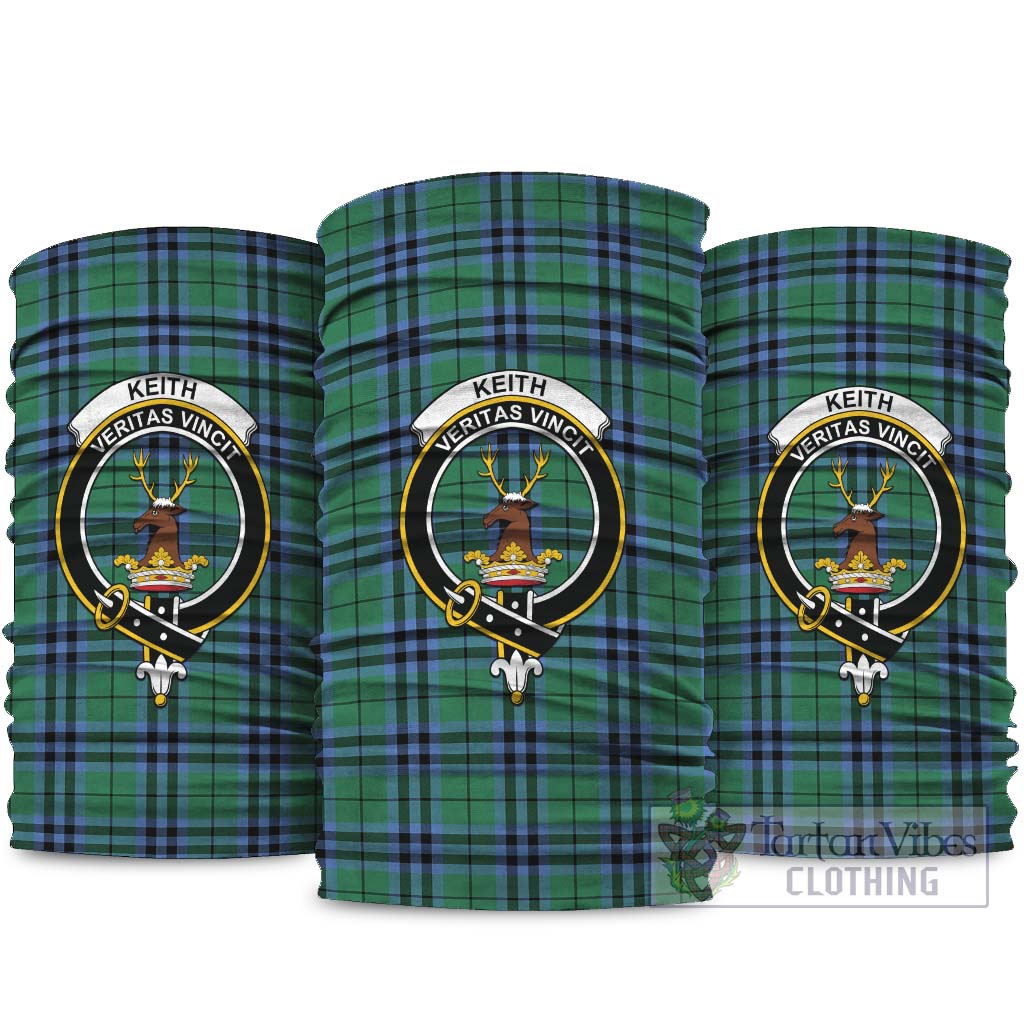 Keith Ancient Tartan Neck Gaiters, Tartan Bandanas, Tartan Head Band with Family Crest