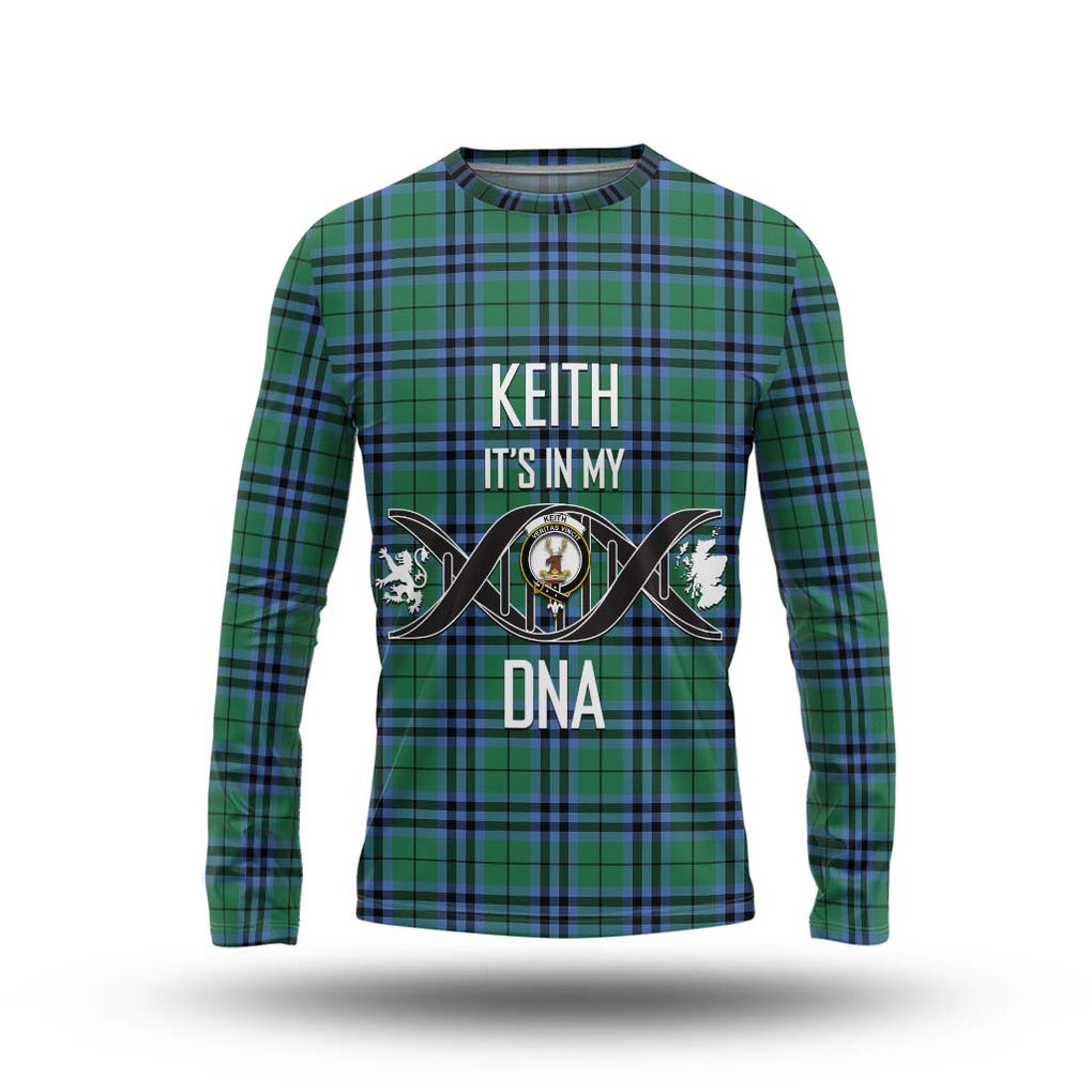 Keith Ancient Tartan Long Sleeve T-Shirt with Family Crest DNA In Me Style Unisex - Tartanvibesclothing Shop