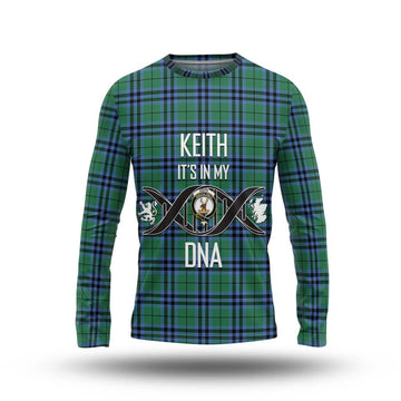 Keith Ancient Tartan Long Sleeve T-Shirt with Family Crest DNA In Me Style