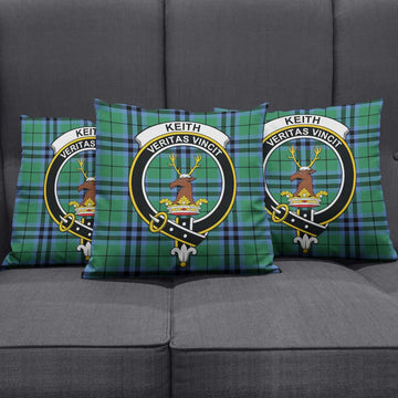 Keith Ancient Tartan Pillow Cover with Family Crest