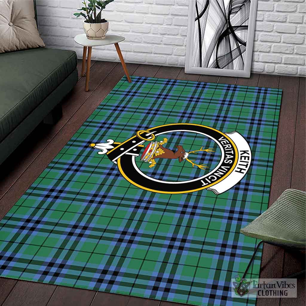 Tartan Vibes Clothing Keith Ancient Tartan Area Rug with Family Crest