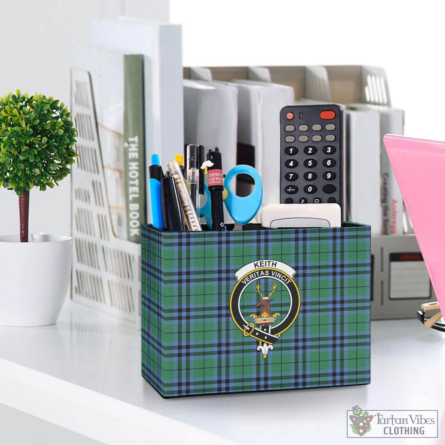 Tartan Vibes Clothing Keith Ancient Tartan Pen Holder with Family Crest