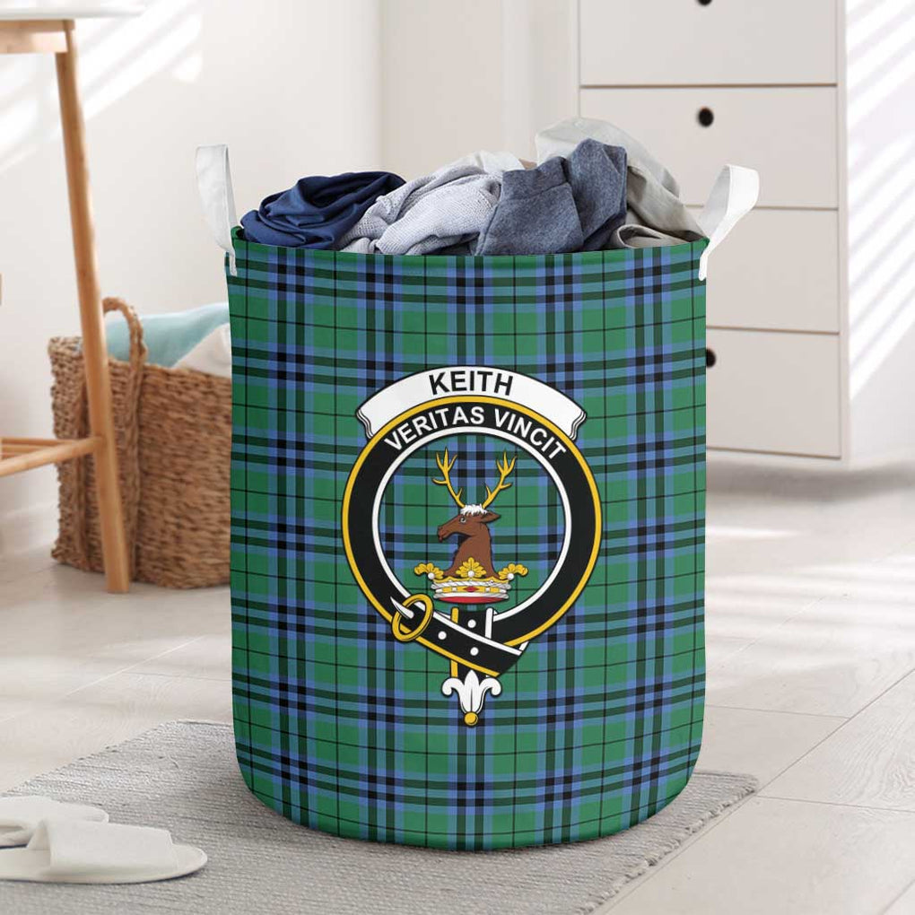 Keith Ancient Tartan Laundry Basket with Family Crest One Size - Tartanvibesclothing Shop