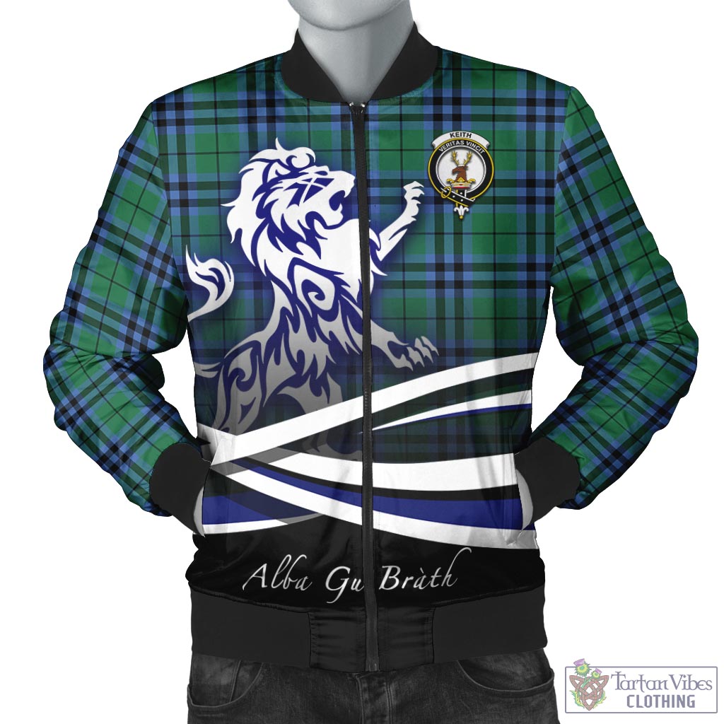 Tartan Vibes Clothing Keith Ancient Tartan Bomber Jacket with Alba Gu Brath Regal Lion Emblem