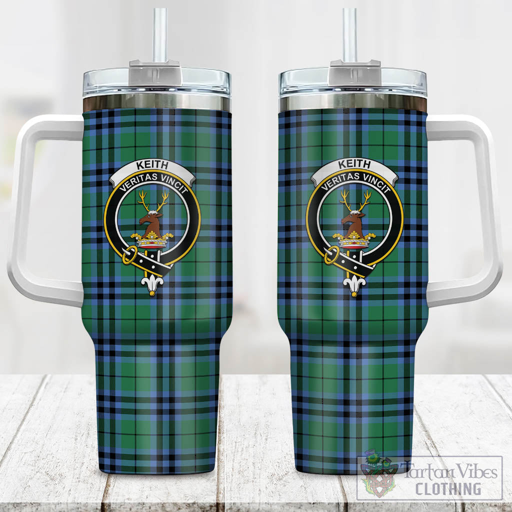 Tartan Vibes Clothing Keith Ancient Tartan and Family Crest Tumbler with Handle