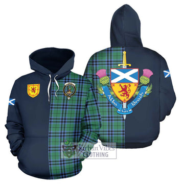 Keith Ancient Tartan Hoodie Alba with Scottish Lion Royal Arm Half Style