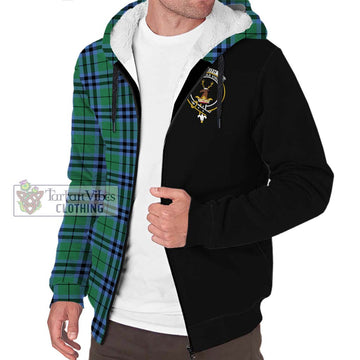 Keith Ancient Tartan Sherpa Hoodie with Family Crest and Half Of Me Style