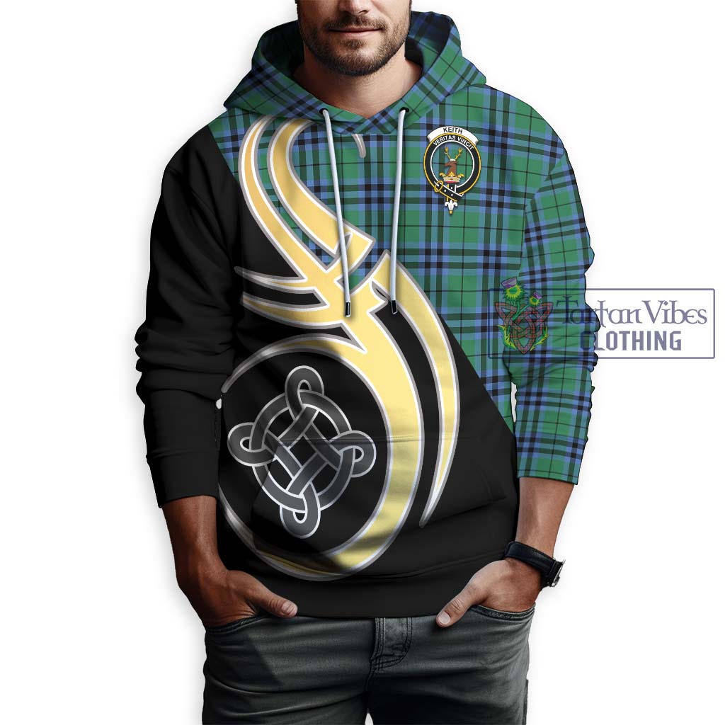 Keith Ancient Tartan Hoodie with Family Crest and Celtic Symbol Style Zip Hoodie - Tartan Vibes Clothing