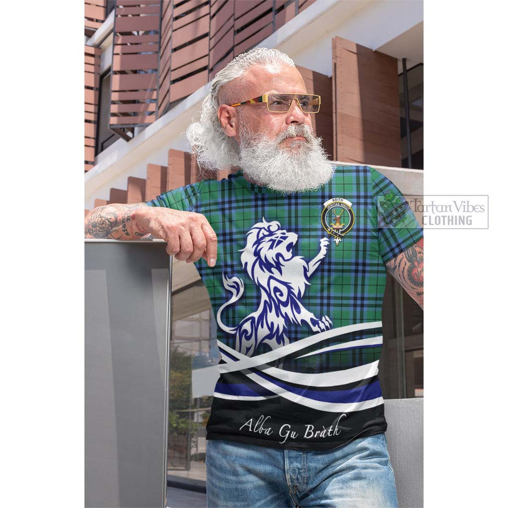 Tartan Vibes Clothing Keith Ancient Tartan Cotton T-shirt with Alba Gu Brath Regal Lion Emblem