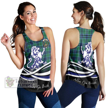 Keith Ancient Tartan Women's Racerback Tanks with Alba Gu Brath Regal Lion Emblem