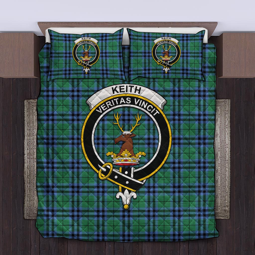 Keith Ancient Tartan Quilt Bed Set with Family Crest Twin - Tartan Vibes Clothing